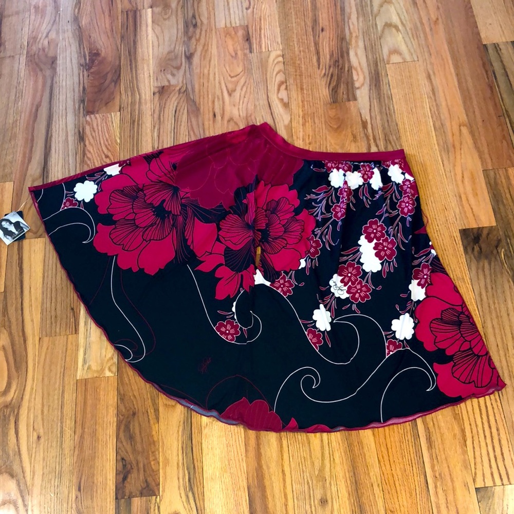 NWT  Baby Phat Y2K Red floral Flower mini Tunic Dress S Small - Picture 7 of 13